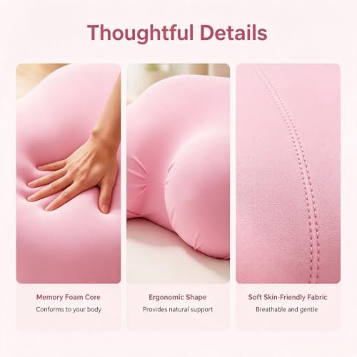 Ergonomic Memory Foam Chest Pillow, Slow Rebound Support Cushion(RED) - Image 2