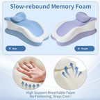 Intimacy Pillow Wedge - Sweet Spot Pillow for Couples, Memory Foam Ergonomic Support Cushion, Multi-Position Couples Pillow, Removable Washable Cover for Relaxation & Play (Purple Grey) - Image 6