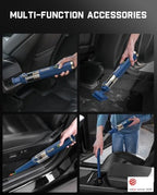 Fanttik Slim V10 APEX Cordless Car Vacuum, 4-in-1 Portable Mini Handheld Vac, Upgraded Smart Digital Display, 19kPa Suction Power, 2 Suction Modes for Small Jobs, Car, Office Desk, Keyboards (Blue) - Image 6