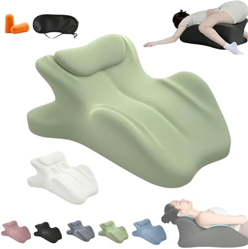 Couples Pillows 27° Position Ergonomic Contoured Support Pillow, NeckPillow, Reading Pillow Multi-Functional Memory Foam Lounger Cushion with Small Pillows Back Support for Couples(Green,25"x22"x18") by Unknown