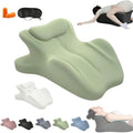 Couples Pillows 27° Position Ergonomic Contoured Support Pillow, NeckPillow, Reading Pillow Multi-Functional Memory Foam Lounger Cushion with Small Pillows Back Support for Couples(Green,23"x18"x15") by Unknown