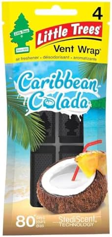 LITTLE TREES Vent Wrap | Car Air Freshener | Caribbean Colada | Pack of 4 by LITTLETREES
