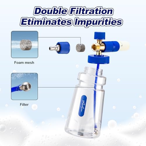 REALYOU Foam Cannon, Foam Cannon for Pressure Washer with 1/4 Inch Quick Connector, Additional 1.1mm Orifice Nozzle and 1L Bottle - Image 3