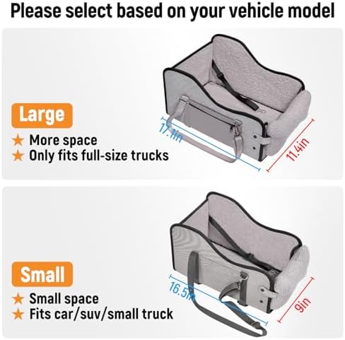 TKYZ Center Console Dog Car Seat for Small Dogs,Fit for Full Size Truck | Soft Pillow,Double fixation,PU Leather Easy To Clean,Pet Booster with Safety Belt,Puppy Car Seat for Small Dogs 0-30 lbs - Image 4