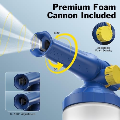 5-in-1 Pressure Washer Gun with Foam Cannon, Built-in 5 Spray Nozzles, M22-14 & M22-15 Adapters, 3/8" Quick-Connect Adapter – Power Washer Gun for Car & Home Cleaning - Image 4