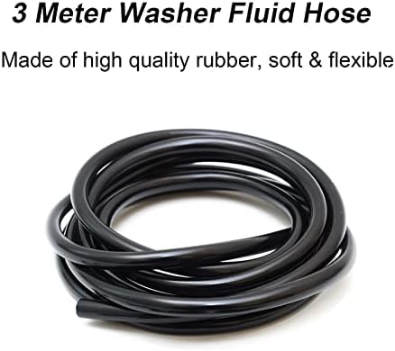 Front Windshield Washer Nozzles Kit forHonda Acura Civic 87-05, CRV 96-11,HR-V 99-06,Accord 03-08,RSX 02-06,TSX 04-06 Replaces 76810-SWA-E01 Wiper Spray Washer Jet with 3M Fluid Hose & 6 Connectors - Image 3