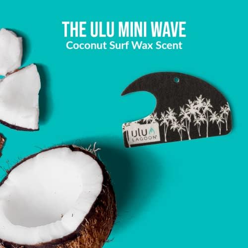 ulu Lagoon Hanging Car Air Freshener | Tropical Beach Coconut Surf Wax Scent Mini Wave | Long Lasting Car Freshener, Closet and Beyond | Made In USA | 3 Pack (White Palms) - Image 3
