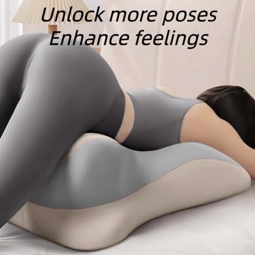 Couple pregnancy pillow-ergonomic memory cotton pillow, specially designed for comfortable sleep and prone reading, to relieve back pain and acid reflux and enhance comfort and intimacy (Grey) - Image 4