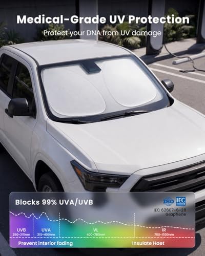 REEVAA Car Windshield Sun Shade for Toyota Tacoma 2026 - Image 3