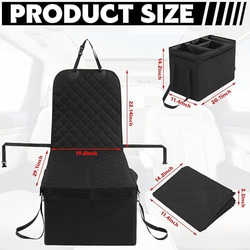 HOMBYS Back Seat Extender for Dogs,Dog Car Seat Cover with Storage Car Organizer,Dog Car Seat Extender with Storage for Front or Back Seat,Waterproof Scratch Proof Cover for Cars Trucks and SUVs,Large - Image 6