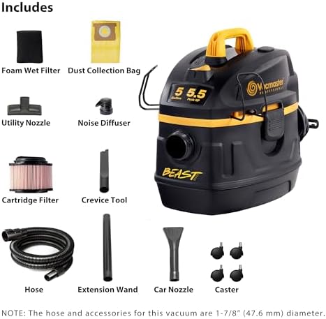 Vacmaster Professional Beast Series VFB511H 0201 5-Gal 5.5 PHP Wet/Dry Vac - Image 2