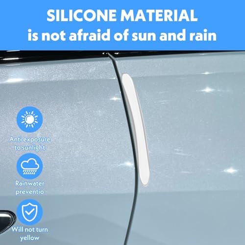 4Pcs Silicone Car Door Edge Guards, Anti-Collision Bumper Guard Protector Clear Strips Protector Universal Car Door Protectors Trim Molding for Sedans SUV Bumper Rearview Mirror (Transparent) - Image 6