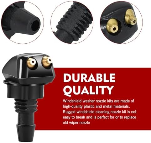10 PCS Windshield Washer Nozzles Kit, Adjustable Front Hood Jet Kit with Hose, Double-hole Windscreen Wiper Spray Set, Universal for Most Cars, Trucks, SUVs (Multicolored) - Image 5