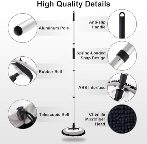 62" Car Wash Brush kit with Long Handle & Scratch-Free Refill Head - Image 4