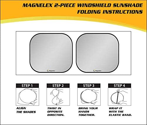 Magnelex Windshield Sun Shade - Reflective Fabric Blocks Sun and Keeps Your Vehicle Cool, Foldable Sun Shield for Car (Universal Fit) - Image 6