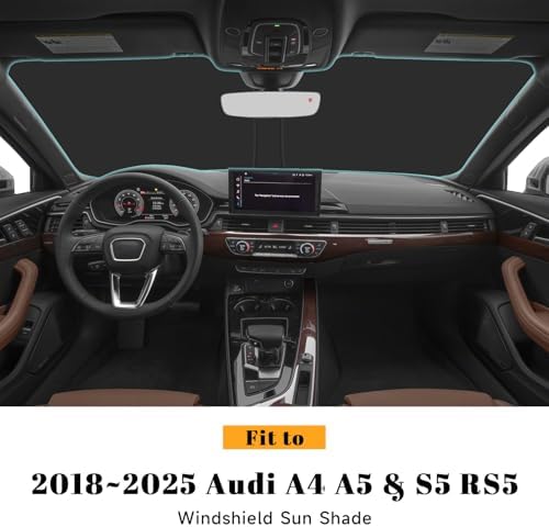 Car Windshield Sun Shade for Audi 2018-2026 A4 A5 & S5 RS5 Accessories (OEM Design) Reflective Foldable Heat Insulation Sunshade for Ultimate Protection - Image 2