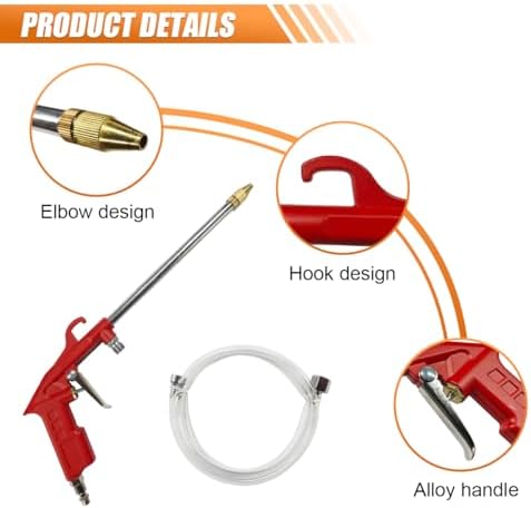 Car Air Engine Cleaning Spray Gun, High Pressure Air Nozzle Blow Gun with 4Ft Hose, Pneumatics Dust Cleaner Sprayer Tool, Siphon Vehicle Engine Bay Wash Spray Kit(Straight) - Image 3