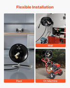 VEVOR Pressure Washer Hose Reel, 50 ft x 3/8 inch Heavy-Duty Steel Bracket-Mounted Pressure Hose Reel, Wall/Floor/Truck Mount, 4000PSI Max, Manual Power Hand Crank for Car/Floor Washing,Garden - Image 6