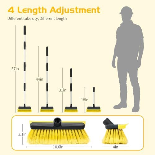 Ordenado 56" Car Wash Brush with Long Handle, Soft Bristle& Rubber Squeegee - Image 2