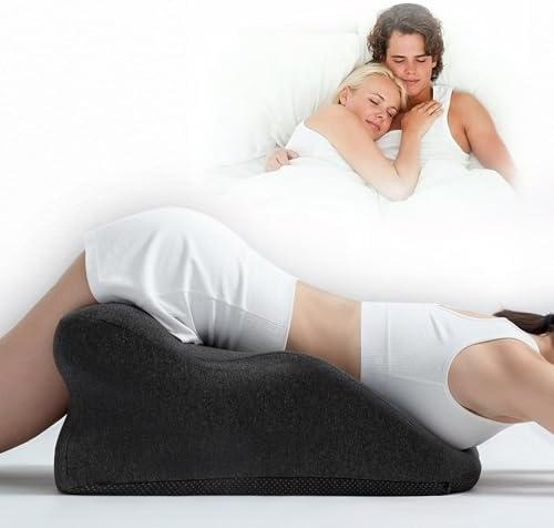 Ergonomic Contoured Couples Intimacy Memory Foam Pillow with Removable Headrest, 27° Angled Support for Neck and Waist, Massages, Reading, Relaxing & Leg Elevation, Removable Washable Cover - Image 3