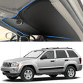 Windshield Sun Shade for Jeep 2005-2010 Grand Cherokee Accessories (OEM Size) Auto Interior Front Window Sun Visor Heat Protection by YOJOJOCO