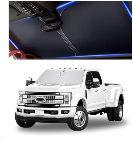300T Thickened Automotive Glass Sunshade and Comes with Storage Bag,Keep Car Interior Cool,Windshield Sun Shade Compatible with Ford F250 Super Duty/F350 Super Duty/F450/F550 by Aokdom