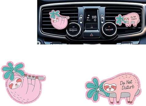 Funny Pink Sloth Air Freshener Clips,Car Vent Clip,Car Decorative Clip, Car Air Conditioner Clip,Automotive Interior Decoration Gifts for Men/Women by Cinpudo