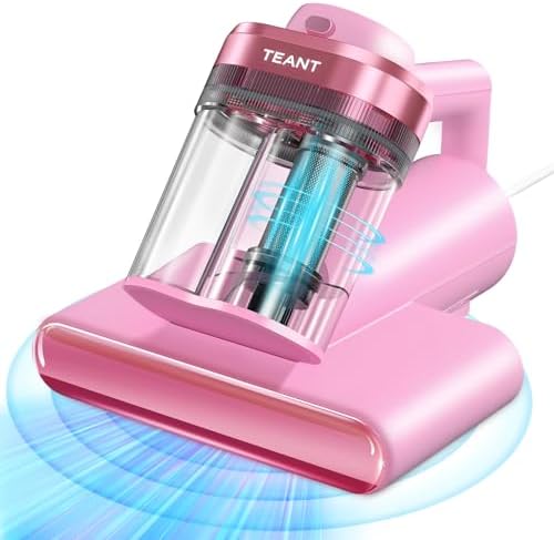 Teant Mattress Bed Vacuum Cleaner, 16 kPa Suction & 253.7nm UV-C, MV-Pink by TEANT