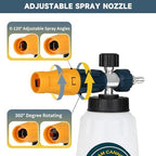 Sooprinse Foam Cannon with 1/4 Inch Quick Connector, Heavy Duty Car Foam Blaster Wide Neck Adjustable Snow Foam Lance for Pressure Washer, 5 Pressure Washer Nozzle Tips, 1 Liter - Image 2