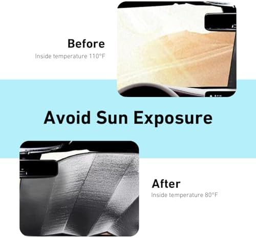 Car Windshield Sunshade, Foldable Reflective Aluminum Foil Windshield Sun Shade, 55.1" x 27.5" Front Window Sun Protector Cover, Universal for Most Cars, SUVs, Trucks (Silver #1) - Image 3
