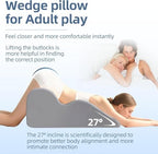 Couple Intimacy Pillow, 27° Incline Wedge Memory Foam Pillow for Couples, Body Position Support Wedge Pillow for Better Posture & Comfort,Gray - Image 3