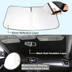 TINGLU Sun Shade for Chevrolet/Chevy Silverado 1500 2019-2024 2025 2026 Accessories Windshield Sun Shade Window Shade UV Rays Protection Sun Visor Cover with Steering Wheel Sunshade Storage Bag - Image 2