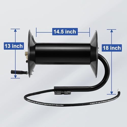 M MINGLE Pressure Washer Hose Reel 300ft x 3/8" / 500ft x 1/4", 4000 PSI - Image 3