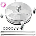 Hourleey 19" Pressure Washer Surface Cleaner, Stainless Steel Surface Cleaner with 4 Wheels for Concrete, Patio, Sidewalk, Deck, Pathway 1/4" Quick Connector, 2 Extension Wand, 4000 PSI by Hourleey