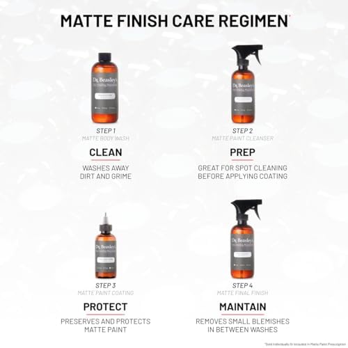 Dr. Beasley's Matte Paint Prescription Detailing Kit, Designed for Matte Cars and Motorcycles, 100% VOC Free, 2 Years of Protection, 4 Piece Set - Image 4