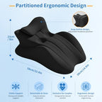 Memory Foam Wedge Pillow with Chest Pressure Relief Area- Black - Image 6