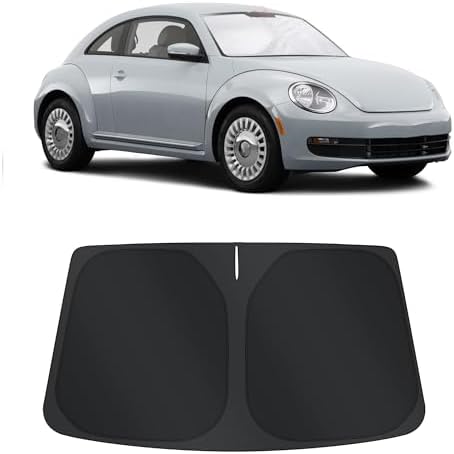 TINGLU Sun Shade for Volkswagen VW Beetle 2012-2019 Accessories Windshield Sun Shade Window Shade UV Rays Protection Sun Visor Cover with Steering Wheel Sunshade Storage Bag by TINGLU