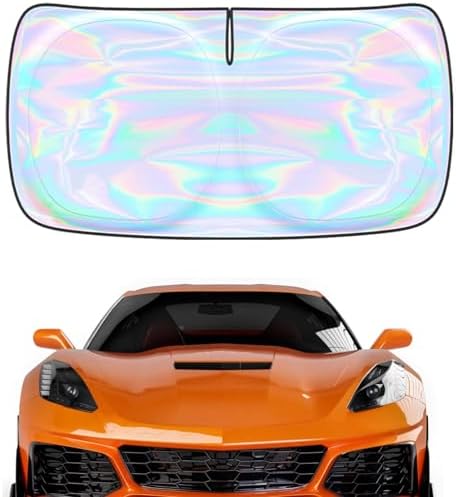 Windshield Sun Shade for Chevrolet Corvette C7 2014-2019 - 4 Layers SunShade Compatible with Chevrolet Corvette C7 Foldable Front Window Sunshade Sun Visor Protector Block UV Rays Keep Your Car Cooler by Unknown