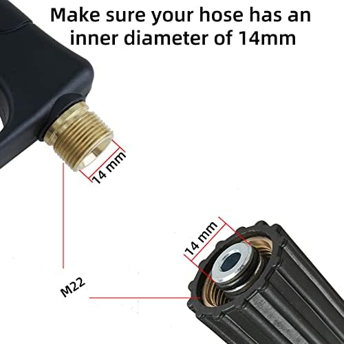 Sooprinse High Pressure Washer Gun 3000 PSI Max, Power Washer Short Gun with 1/4 Inch Quick Connector, M22-14 - Image 3