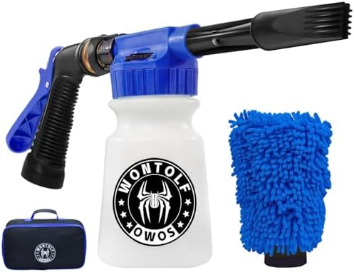 Car Wash Foam Gun Foam Sprayer - Foam Cannon Garden Hose- Car Wash Kit - Snow Foam Blaster with Microfiber Wash Mitt + Storage Bag - Car Accessories for Men by Stemni