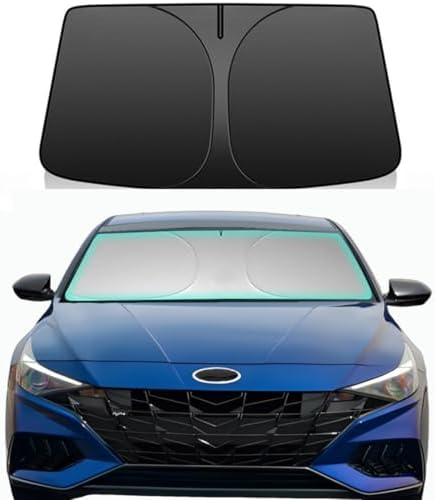 Windshield Sun Shade for Hyundai Elantra 2021-2026, 4-Layer 240T Foldable UV Block Car Accessory to Cool Interior by Unknown