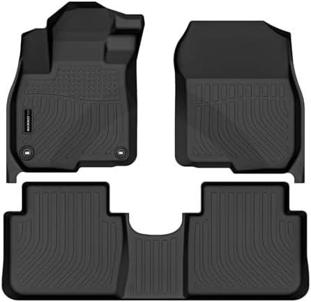 AUXKO All Weather Floor Mats for Honda CR-V 2017-2022 | High Wall,All-Weather,All Season,Odorless,Anti Slip,Rain&Salt Resistant,TPE Material,Black,Accessories,Pet Friendly - Image 2