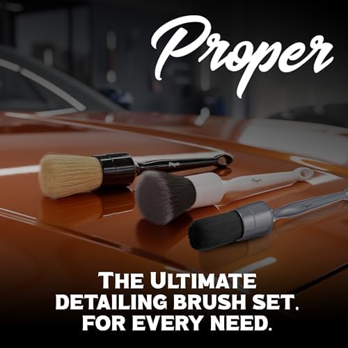 Premium Car Detailing Brush Set - Complete 6 Pack Kit - 2 Boar's Hair, 2 Ultra Soft, 2 Synthetic Bristles - Car Detail Brush for All Surfaces, Leather Seats, Air Vents, Wheels & Emblems, and More - Image 7