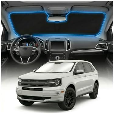 for Ford Edge Sun Shade Windshield Cover - Custom Fit Edge Accessories 2015-2024 Sunshade Foldable UV Protection & Heat Shield Sun Visor Accessories by Unknown