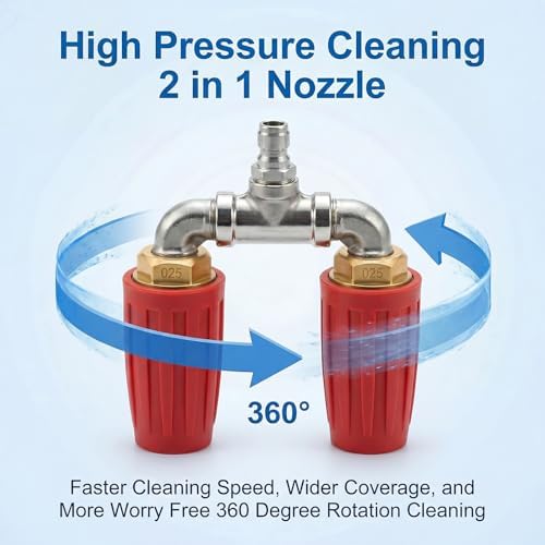 Dual Turbo Nozzle for Pressure Washer, 4000 PSI 1/4" Quick Connect (Red) - Image 3