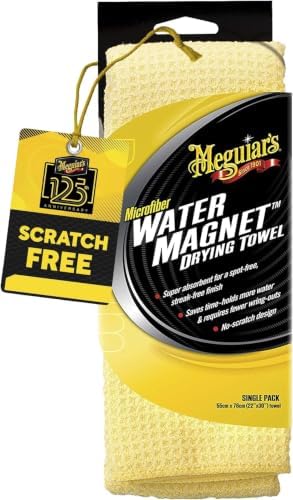 Meguiar's Water Magnet Microfiber Drying Towel,Premium Car Wash Microfiber Towel that’s Super Plush,Water Absorbent & Scratch-Free Big-Microfiber Towels for Cars,(Pack of 6) by Meguiars