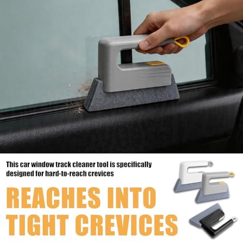 3PCS New Magic Window Track Cleaner,2-in-1 Car Window Sill Cleaner Tool for Cars Air Vents with Scraper & Comfortable Handle,Reusable Car Windows Track Cleaning Tools - Image 3