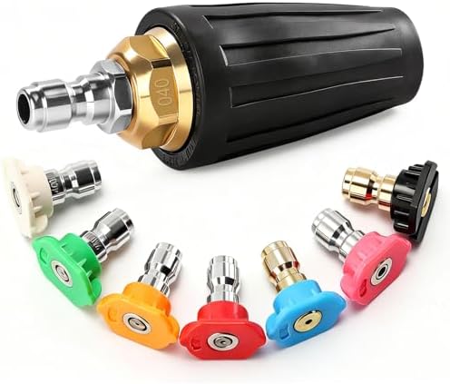 360° Pressure Washer Turbo Nozzle,7 Pressure Washer Tips Max 4000 PSI by Unknown