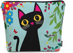Black Cat Makeup Bag For Women, Adorable Cosmetic Bag Makeup Bags, Funny Kitten Cat Flowers Garden Zipper Bag Travel Bags Toiletry Organizers Pouch Bags Washing Bags For Gym Bathroom by Unknown