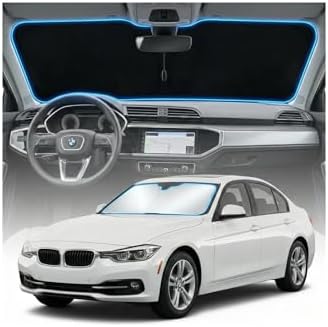 for BMW 3 Series 2013-2018 Sun Shade Windshield Cover - Custom Fit 3 Series Accessories 2013-2018 Sunshade Foldable UV Protection & Heat Shield Sun Visor Accessories by Unknown